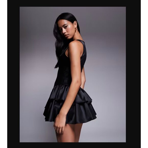 OW Collection Augusta Corset Mini Dress Black Womens Size Small - Picture 3 of 13